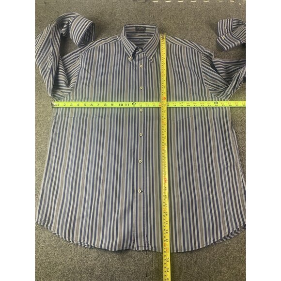 Paul & Shark Mens 100% Cotton Long Sleeve Button Down Shirt Size 44 Blue/Gray - Picture 8 of 10
